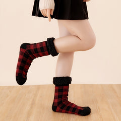 Womens Thermal Slipper Socks with Fur Lining