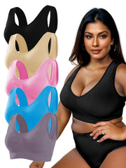 5 Pack Plus Size Seamless Fitness Bra Set