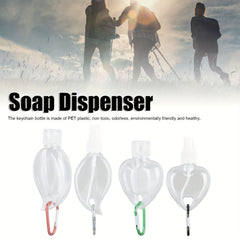 4pcs 50ml Leakproof Travel Bottles Keychain Portable Transparent Plastic Empty