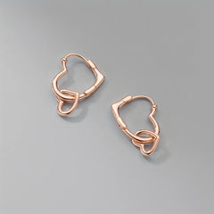 925 Silver Hoop Earrings for Teen Girls Hearts Interlocking Dangle Drop