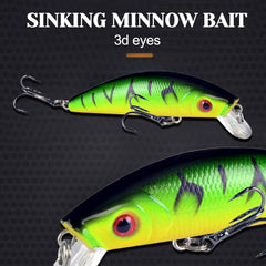 10pcs Sinking Minnow Lures Hard Bait For Perch Trout Bass Fishing