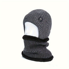 Winter Knitted Beanie Hat & Scarf Set for Men Women