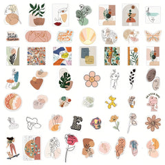 50pcs Bohemian Style Exotic Art Series Stickers For Laptop Water Cup Decoration