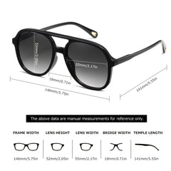 Vintage Polarized Aviator Sunglasses Womens 70s Double Bridge Sun Glasses