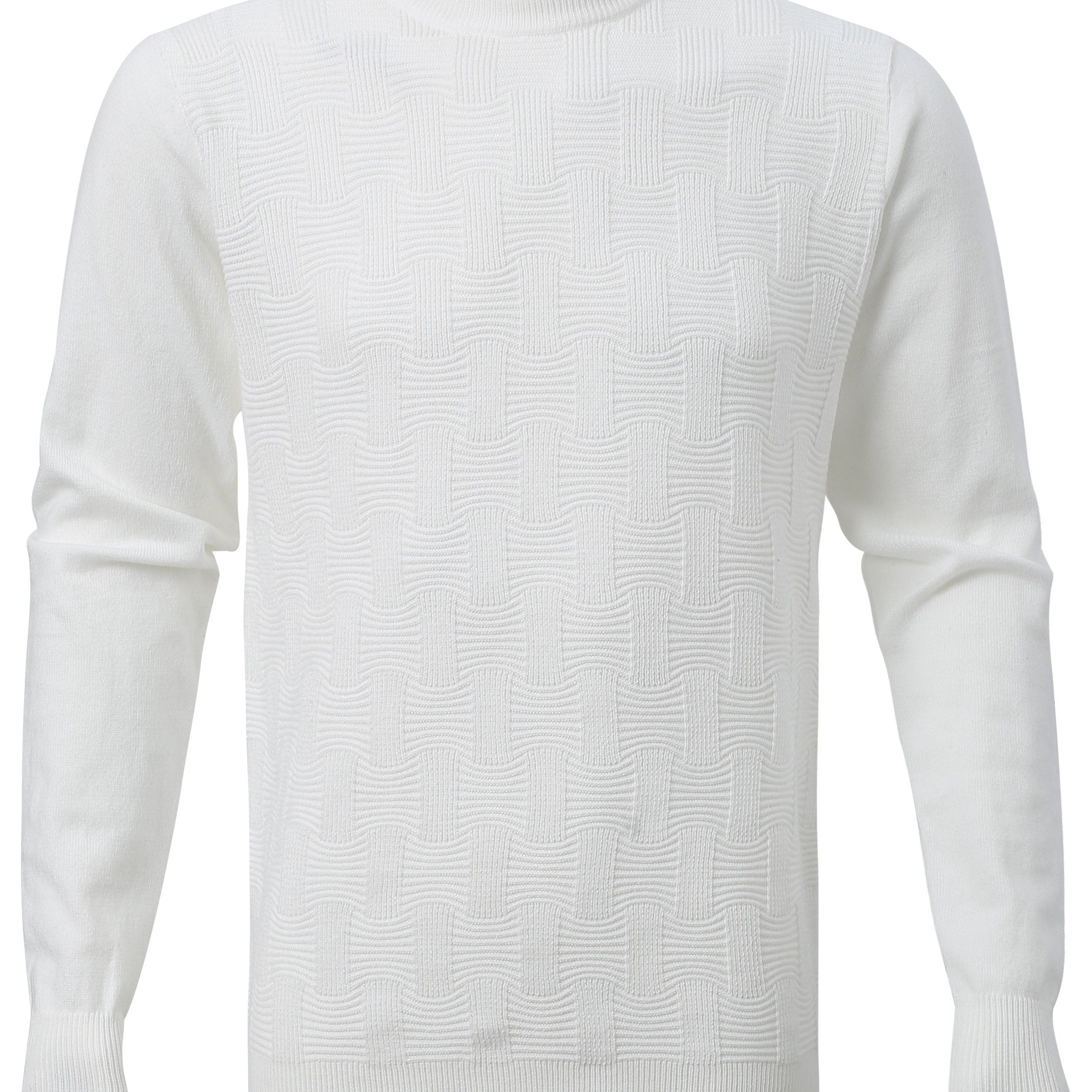 Men's Solid Sweater Casual Warm Stretch Crew Neck Pullover