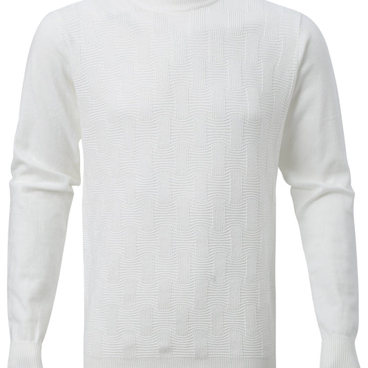 Men's Solid Sweater Casual Warm Stretch Crew Neck Pullover