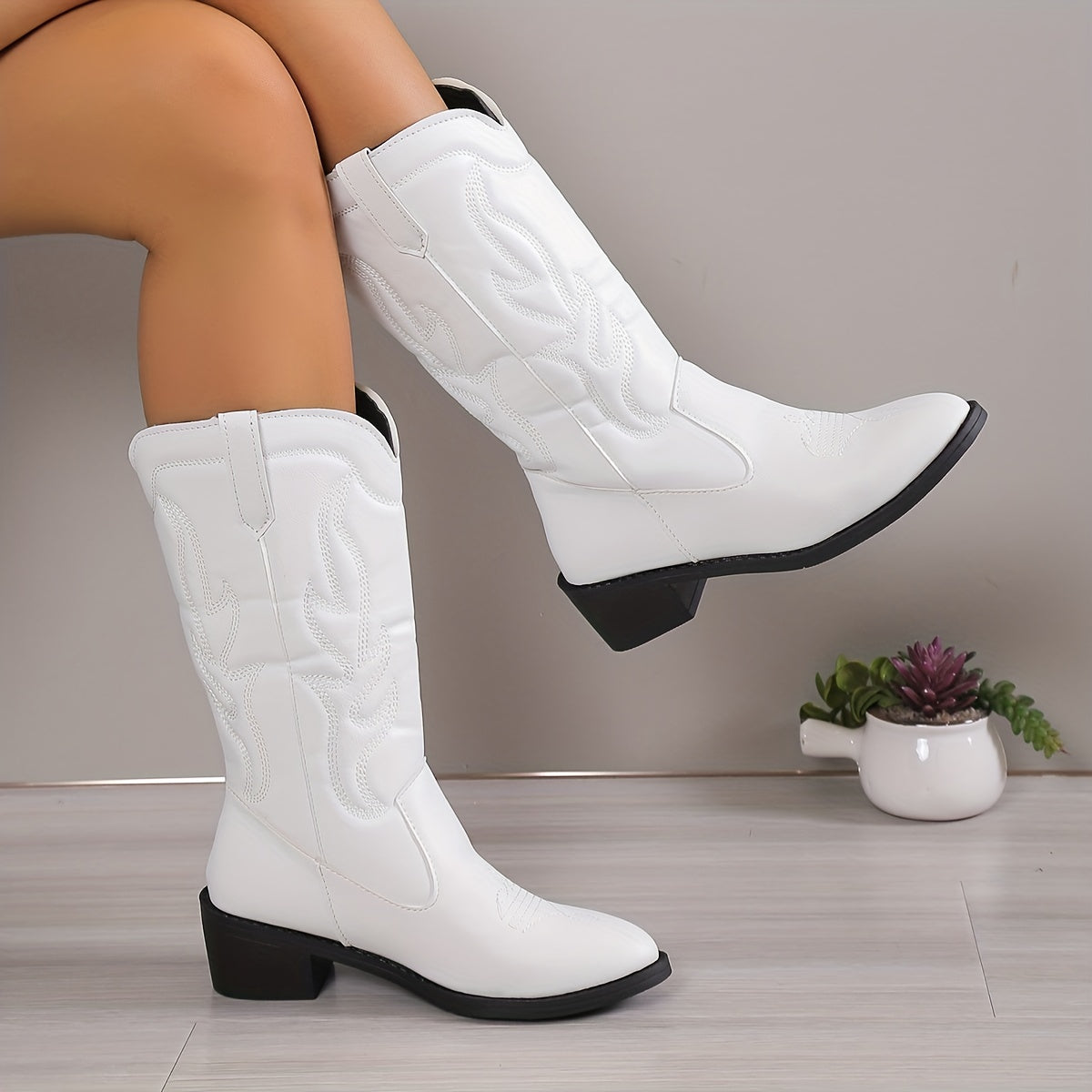 Women's Faux Leather Equestrian Sport Boots Solid Outdoor High Boots