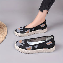 Women's Breathable Knit Loafers Low Top Shoes