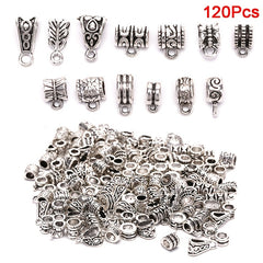 120Pcs Metal Connectors Spacer Beads for DIY Jewelry Making