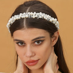 Bridal Crystal Pearl Headband Tiara Wedding Hair Accessories