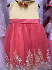 Baby Girls Christening Baptism Party Dress With Headwear
