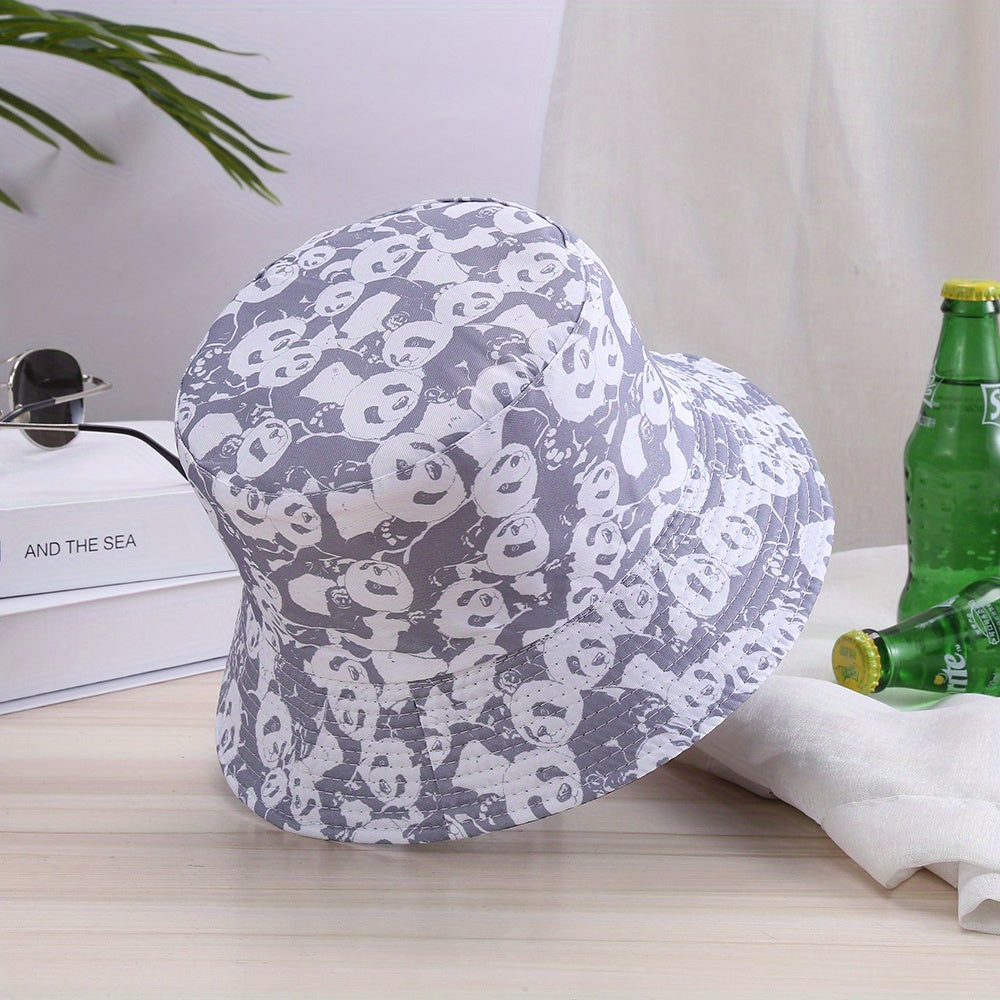 Panda Print Bucket Hat Double Sided Unisex Outdoor Hiking Travels