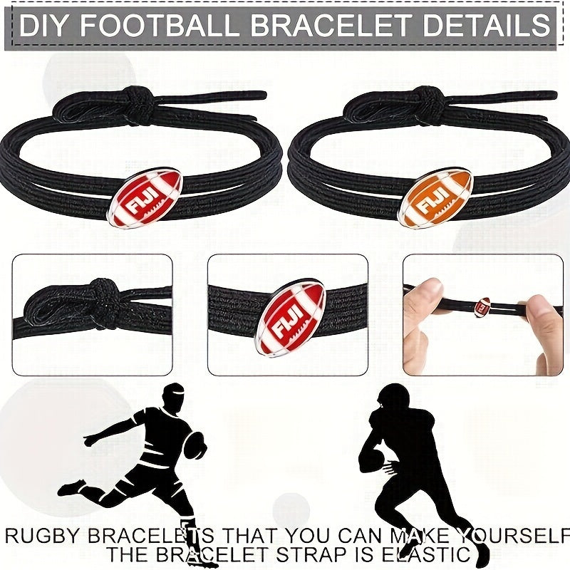 12 Pcs Rugby Decor Handwoven Bracelets Sporty Rope Wristbands