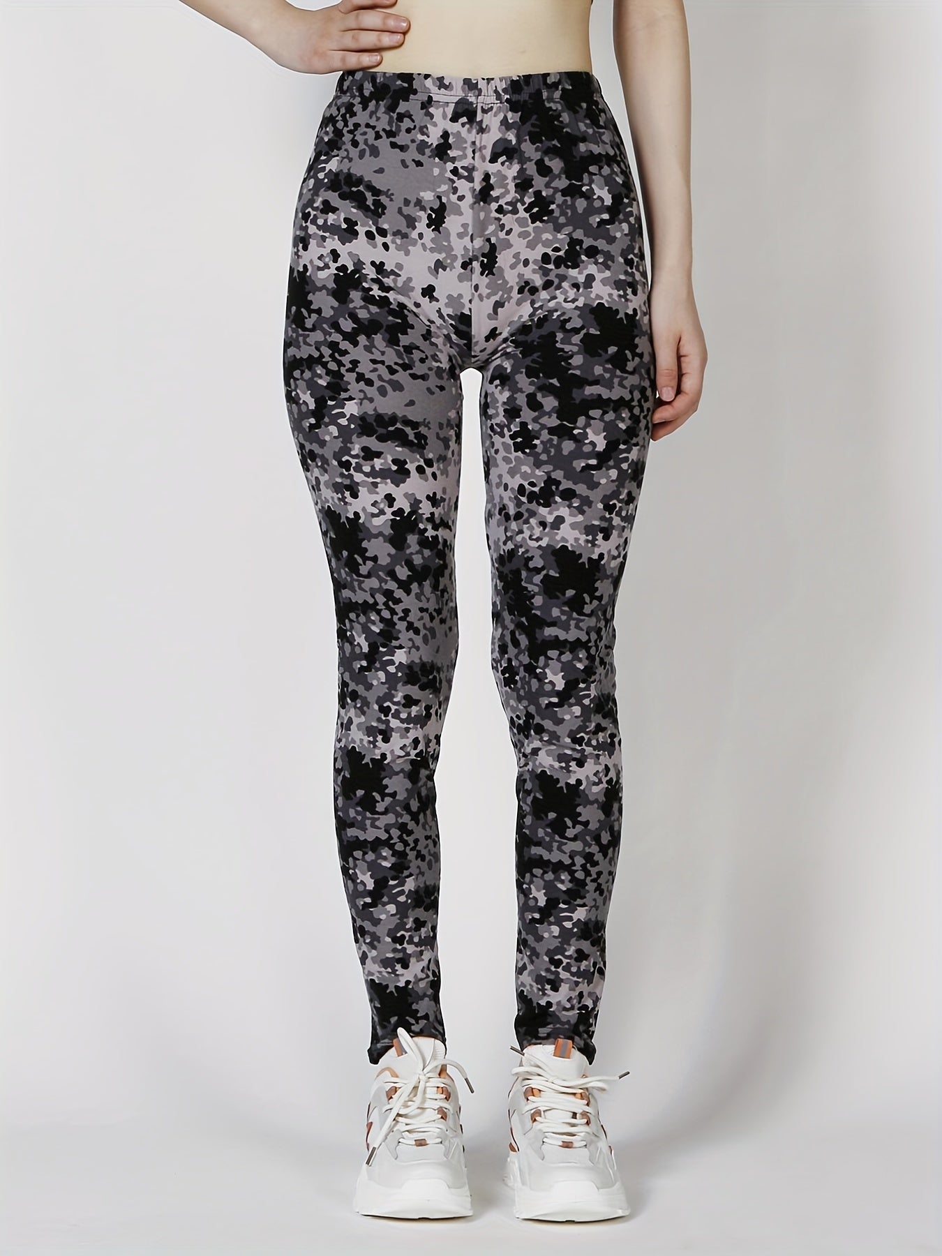 Leopard Print Skinny Leggings High Waist Casual Stretchy Leggings