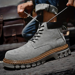 Men's Welted Lace-up Boots with Padded Collar
