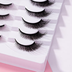 7 Pairs Faux Mink Hair Lashes Cat Eye Fluffy Soft Dramatic Eyelashes
