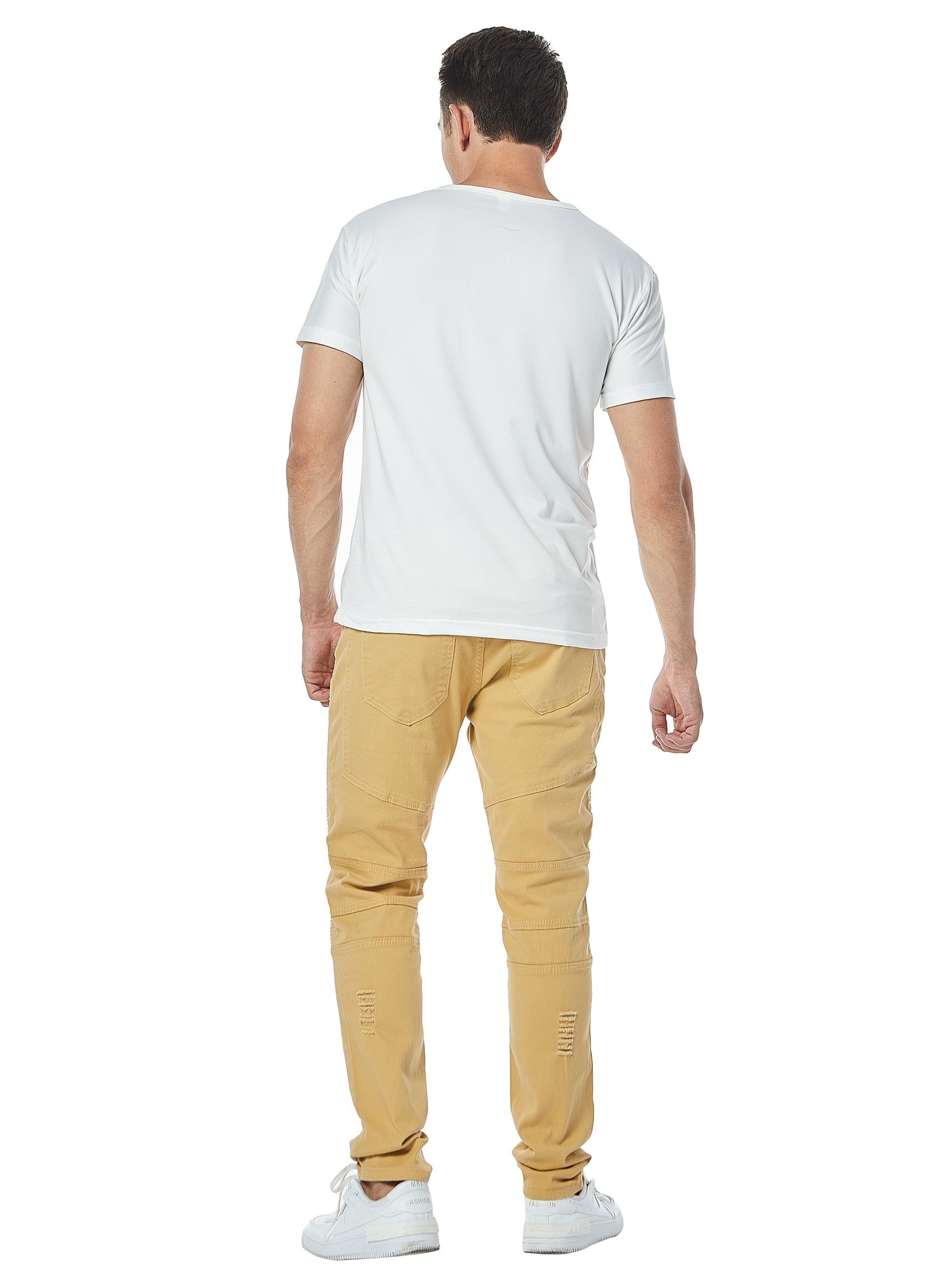 Slim Fit Ripped Jeans Men Casual Street Style High Stretch Denim Pants
