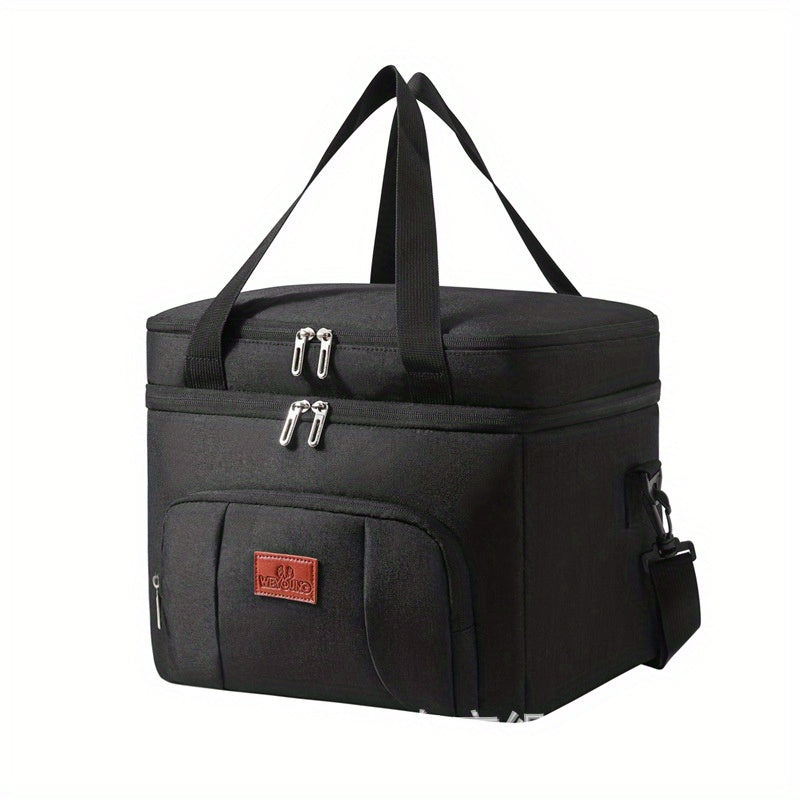 Insulated Lunch Box Leakproof Thermal Cooler Bag Double Deck Tot