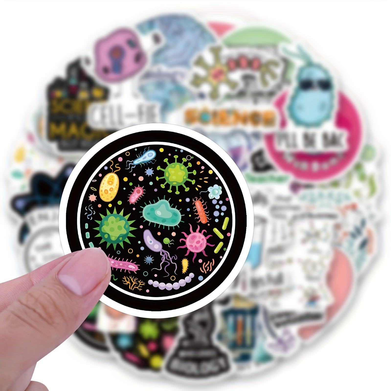 60pcs Biology Vinyl Waterproof Stickers Scrapbook Journal Laptop Bumper