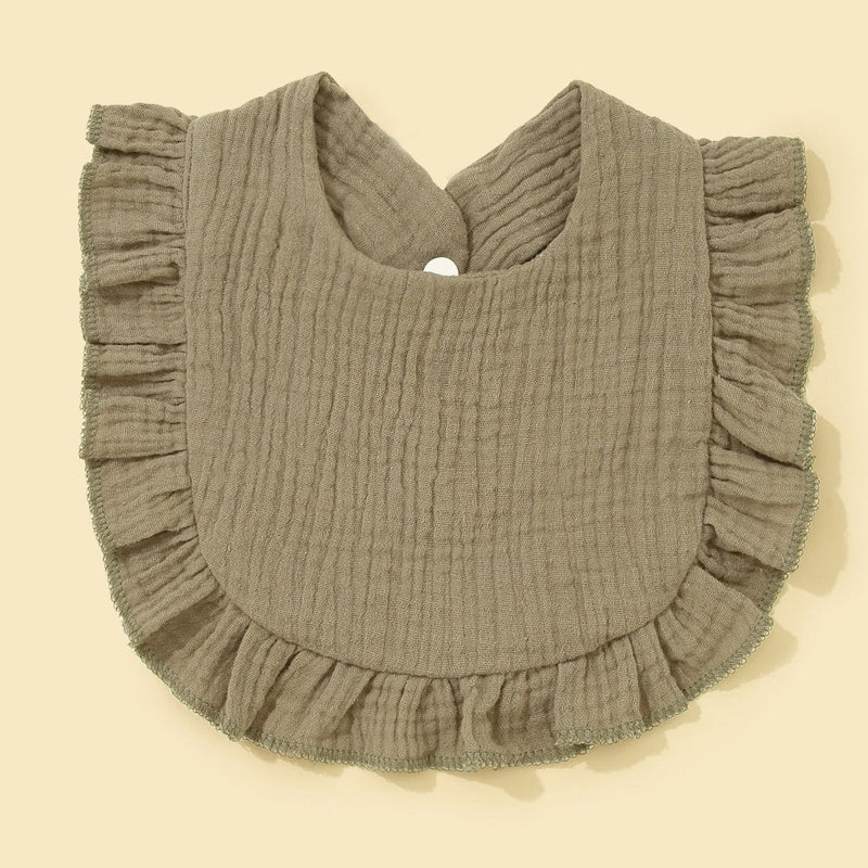Baby Pure Cotton Ruffled Bib For Infant