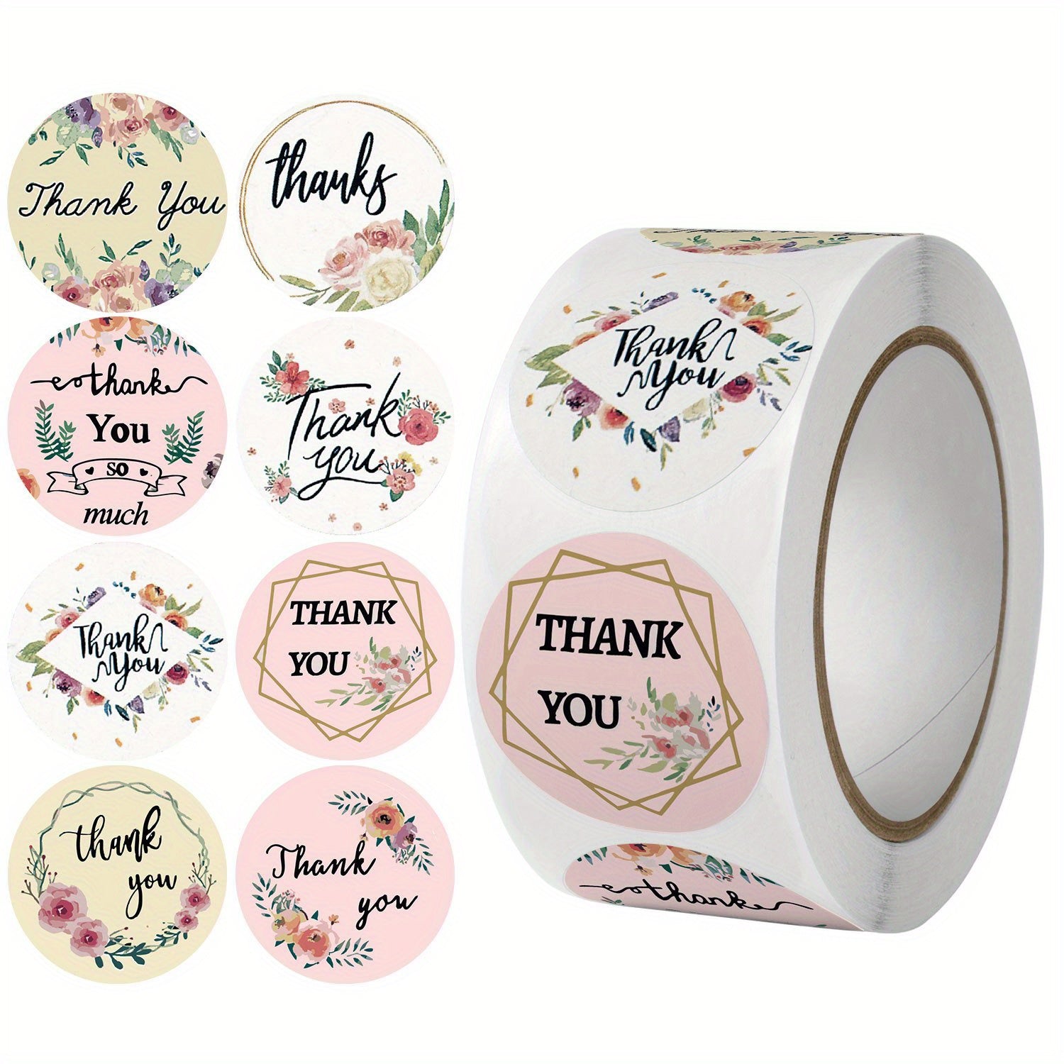 500pcs Thank You Sticker Round Labels Dragees Candy Bag Wedding Stickers