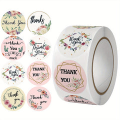 500pcs Thank You Sticker Round Labels Dragees Candy Bag Wedding Stickers