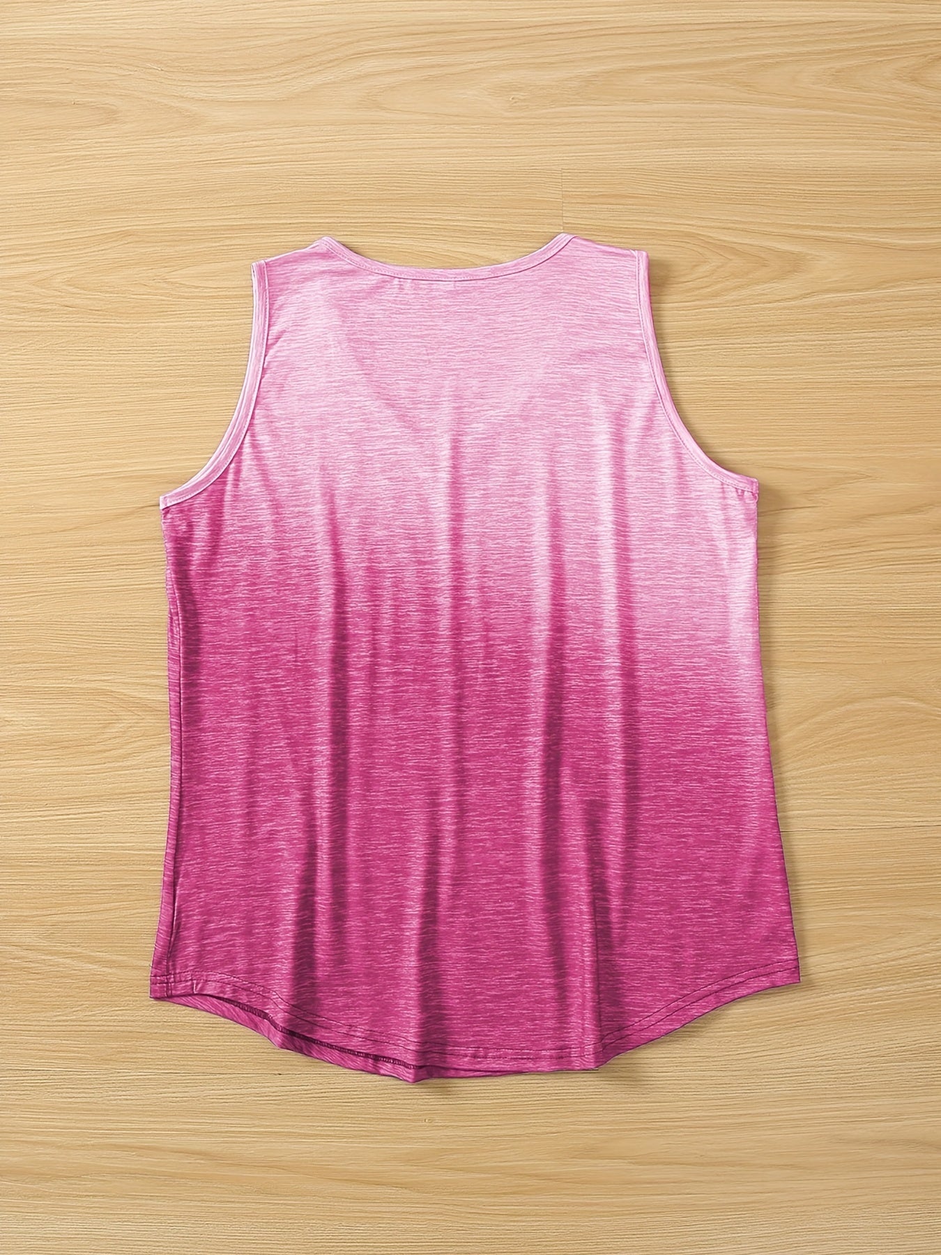 Cat Prin Gradient V Neck Tank Top for Women