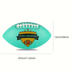 Engraved American Football Size 9 To My Grandson From Grandpa Grandma Christmas