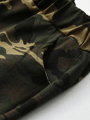 Boys Camo Print T-shirt and Shorts Set for Summer