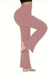 Women's High Waisted Fleece Flare Leggings