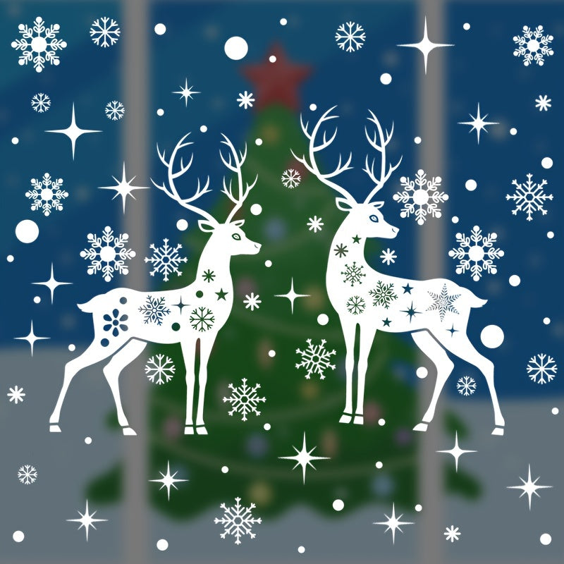 Reusable Snowflake Elk PVC Christmas Window Film