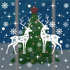 Reusable Snowflake Elk PVC Christmas Window Film