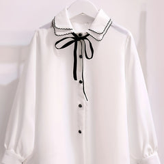 Girls Varsity Button Down Shirt Top for Fall Spring