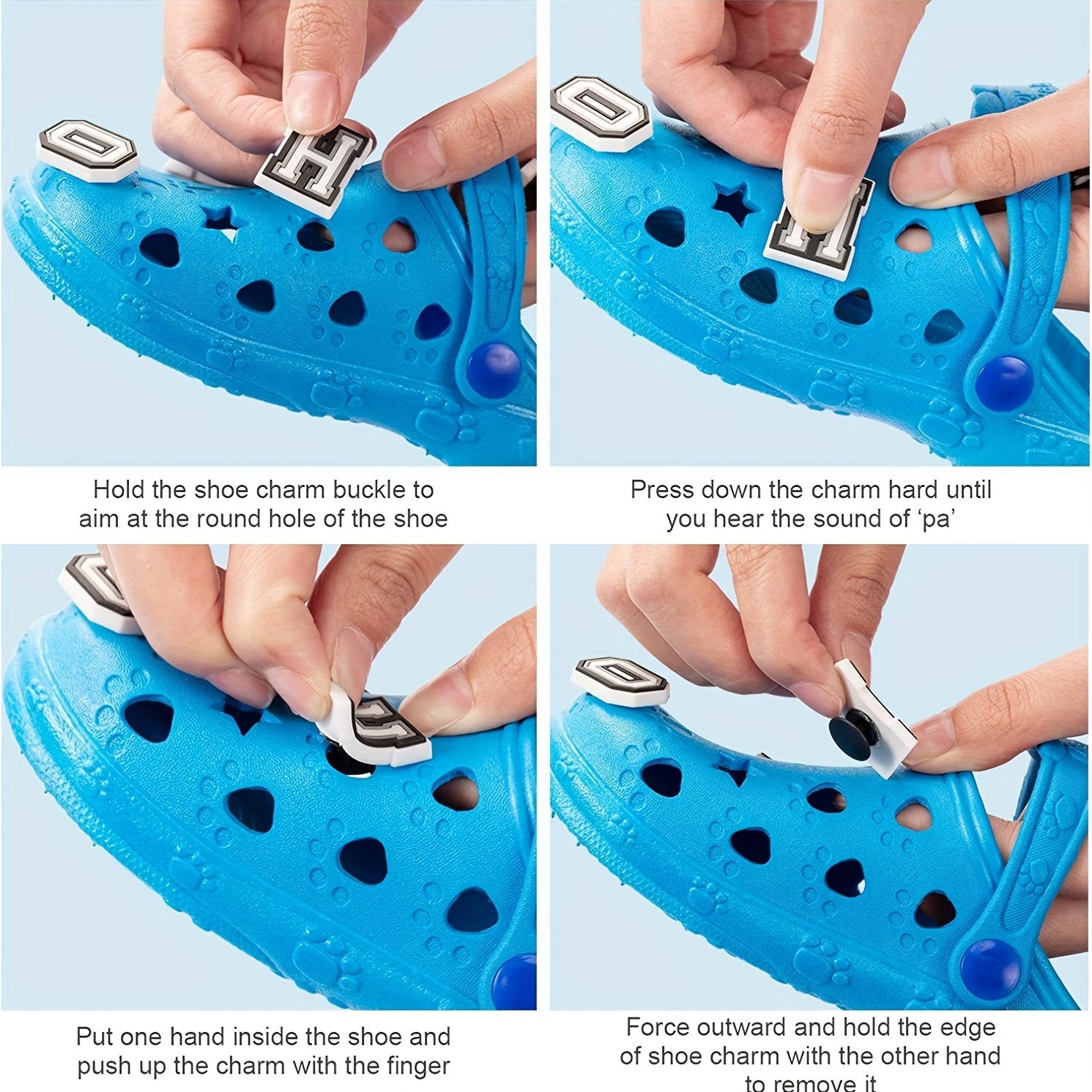 1pc Letter Shoe Charms For Crocs A-T