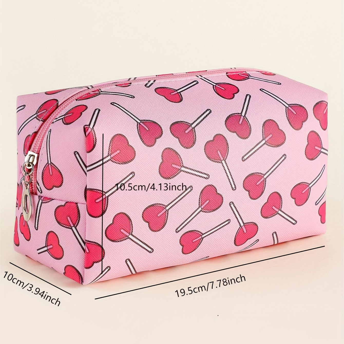 Pink Print Makeup Bag for Young Girls Woman