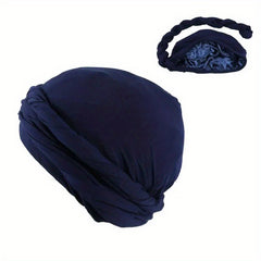 Men's Double Layer Braid Hat Turban Versatile Beanie Hat