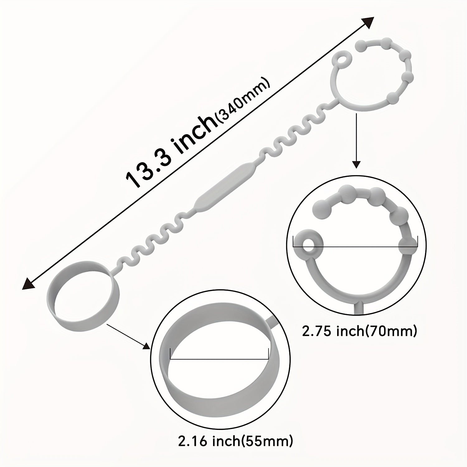 Adjustable Silicone Pacifier Holder Clip Straps for Baby