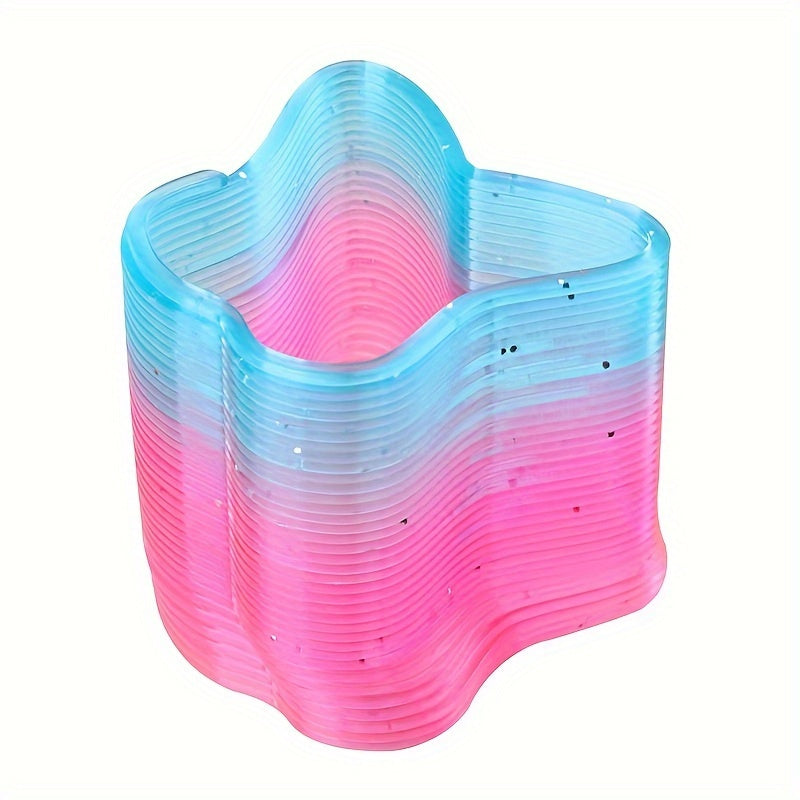3pcs Rainbow Spring Rings Colorful Folding Funny Toys