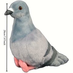 Soft Plush Pigeon Toy Lifelike Stuffed Animal Grey Plumage Gift D