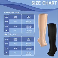 Copper Compression Socks for Women and Men 20-30 mmHg Knee High Wide Calf Socks