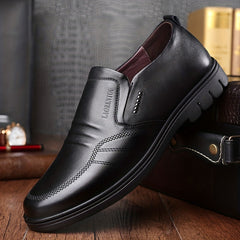 LAORENTOU Men's Leather Dress Shoes Slip On for Office