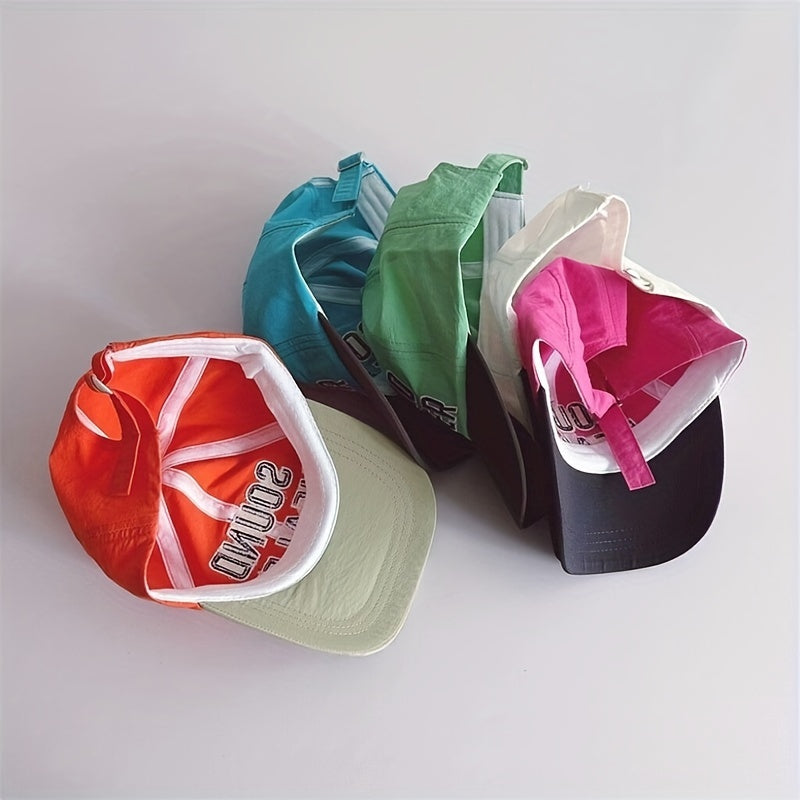 Kids' Letter Embroidery Peaked Hat, Quick Drying