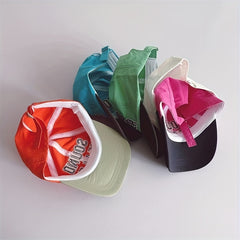 Kids' Letter Embroidery Peaked Hat, Quick Drying