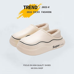 Men's Waterproof Warm Lined Slippers for Indoor Outdoor House Shoes Winter