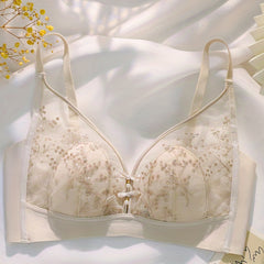 Floral Mesh Wireless Bra Soft & Breathable