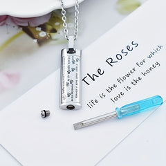 Paw Print Cremation Jewelry Necklace For Pet Ashes