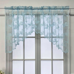 Purple Butterfly Flower Valance Sheer Curtain Tulle Short Valance