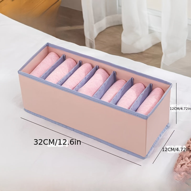 1pc Storage Box Fabric PP Board Divided Grid Finishing Bag Clothes Basket