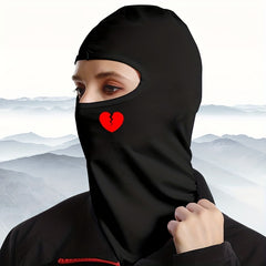 Red Heart Broken Sun Protection Mask for Men and Women
