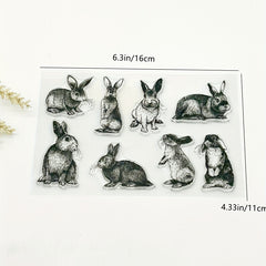 1pc Rabbit Stamp Painting Tools DIY Scrapbook Decoration Silicone Clear Stamp